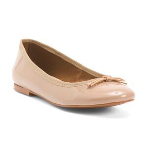 ELODIE Leather Ballerina Flats